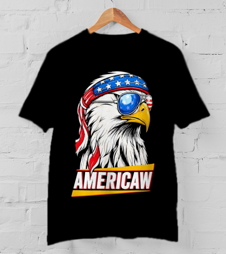 Bald Eagle Americaw Bandana American Flag USA T-Shirt