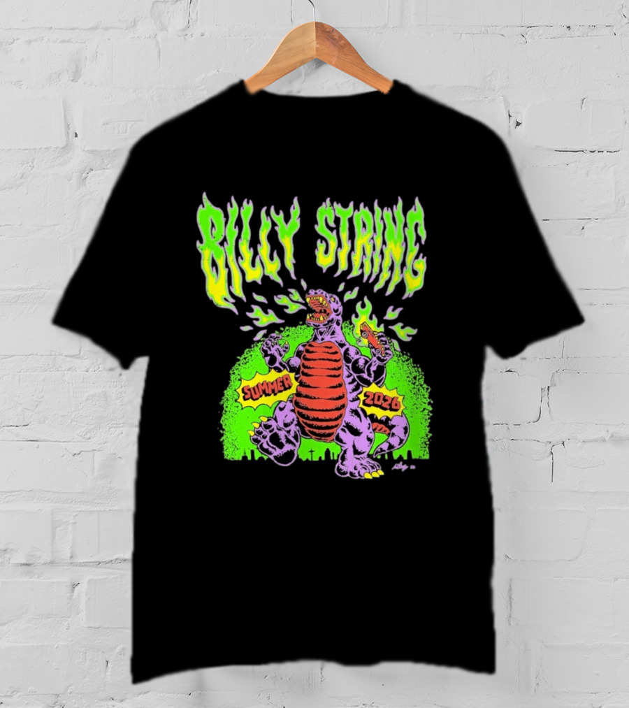 Billy Strings Summer 2026 Terrible Lizard Monster Concert Tour Neon Comic T-Shirt