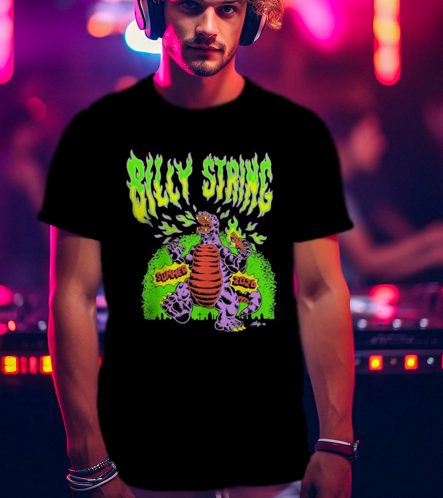 Billy Strings Summer 2026 Terrible Lizard Monster Concert Tour Neon Comic T-Shirt