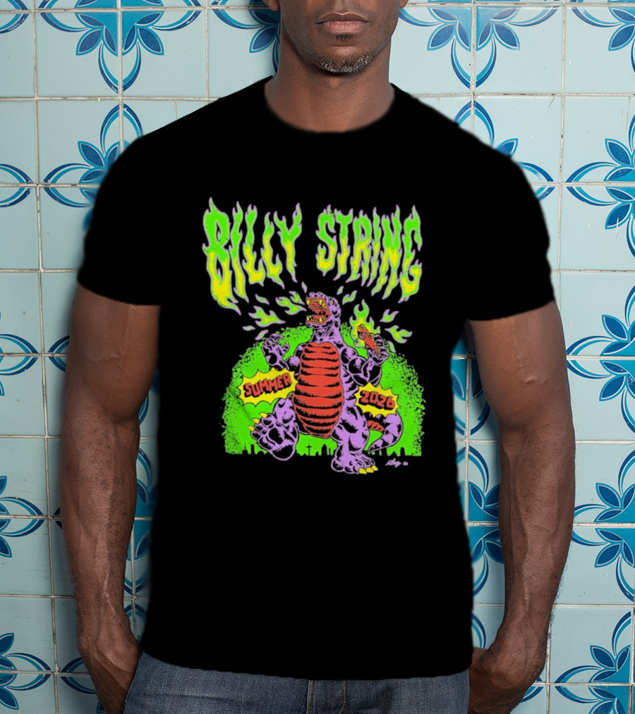 Billy Strings Summer 2026 Terrible Lizard Monster Concert Tour Neon Comic T-Shirt