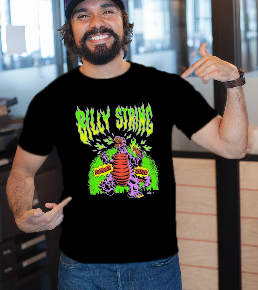 Billy Strings Summer 2026 Terrible Lizard Monster Concert Tour Neon Comic T-Shirt
