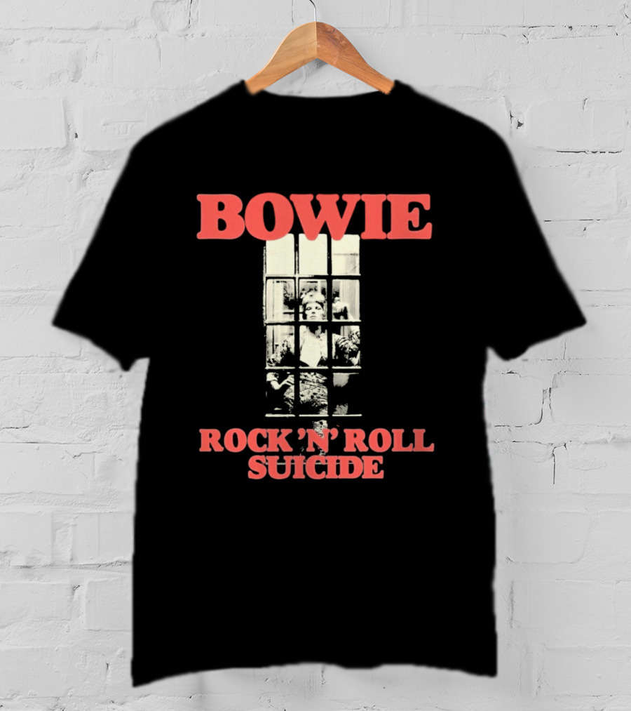 Bowie Rock N Roll Suicide Vintage Block T-Shirt