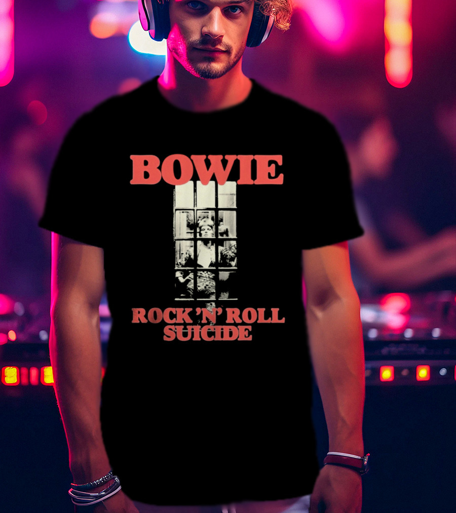 Bowie Rock N Roll Suicide Vintage Block T-Shirt