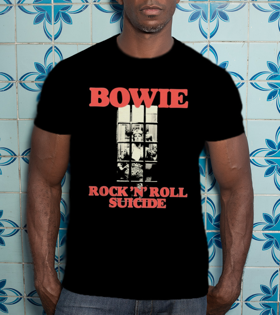 Bowie Rock N Roll Suicide Vintage Block T-Shirt
