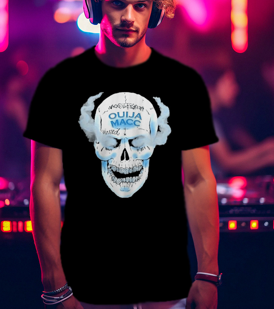 Ouija Macc Skull Blessed Trash Smoke Effect Design D 977 T-Shirt