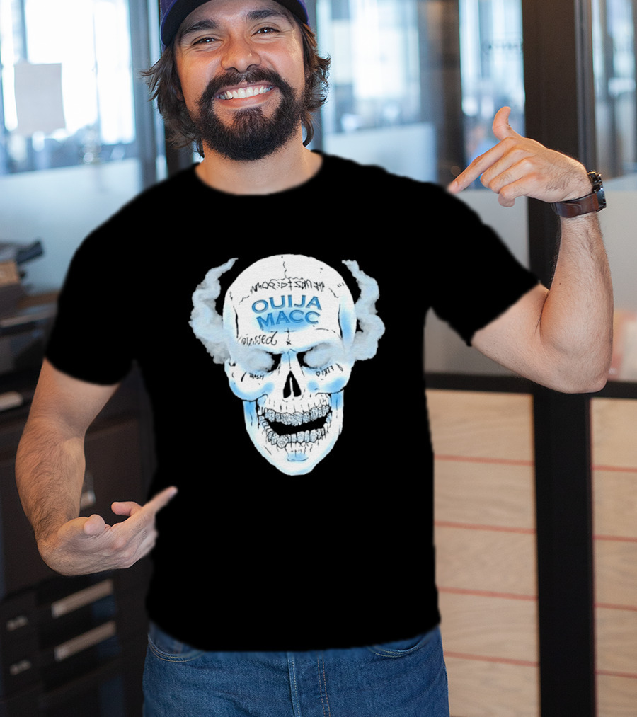 Ouija Macc Skull Blessed Trash Smoke Effect Design D 977 T-Shirt