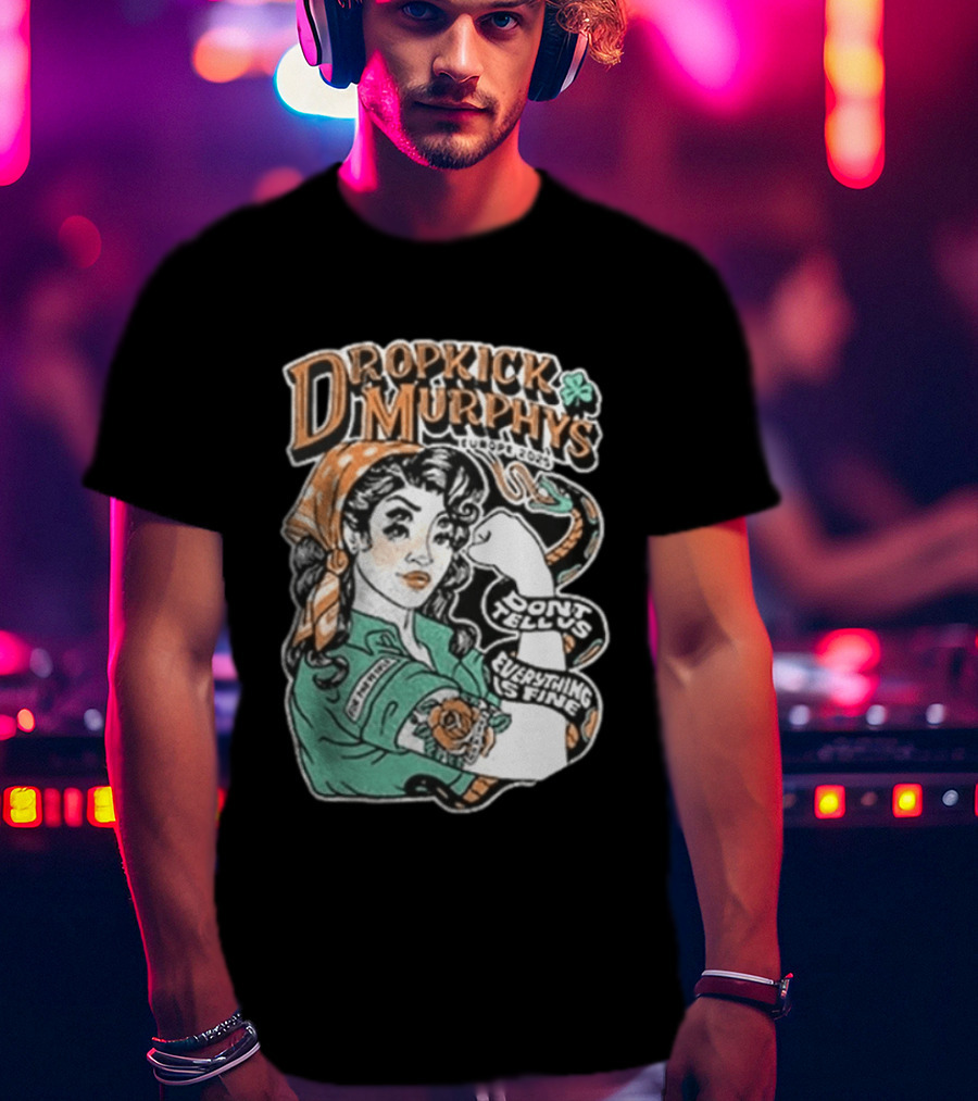 Dropkick Murphys Europe 2025 Tour Don't Tell Us Everything Is Fine Snake T-Shirt