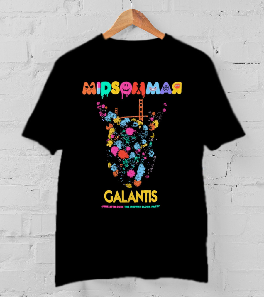 Midsommar Galantis Midway Block Party 2026 Vibrant Paint Explosion T-Shirt