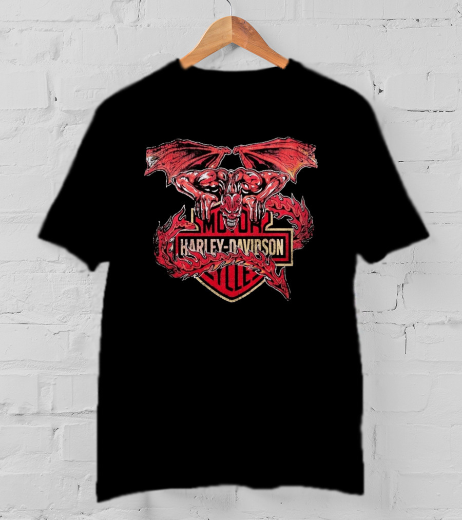 Warren Lotas Harley Davidson Gargoyle Motor Cycles T-Shirt