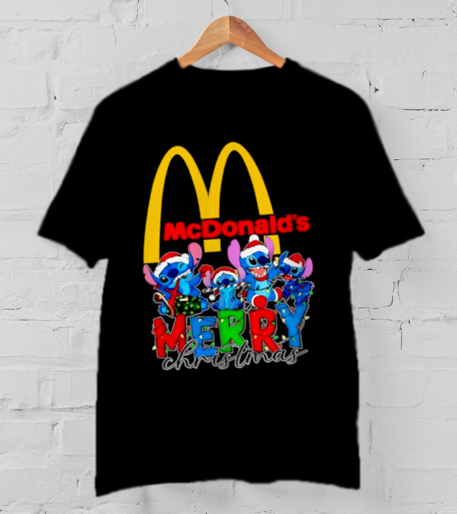 McDonald's Stitch Merry Christmas 2025 T-Shirt