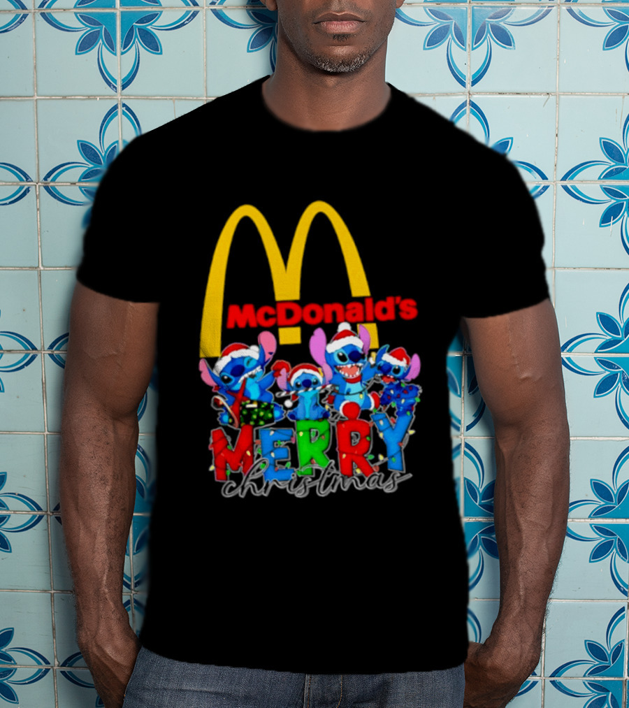 McDonald's Stitch Merry Christmas 2025 T-Shirt