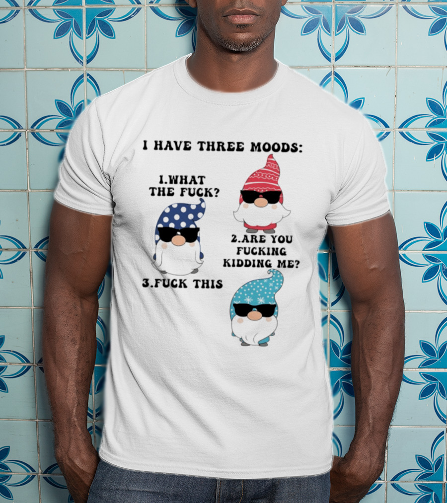 I Have Three Moods What The Fuck Are You Fucking Kidding Me Fuck This Gnome T-Shirt