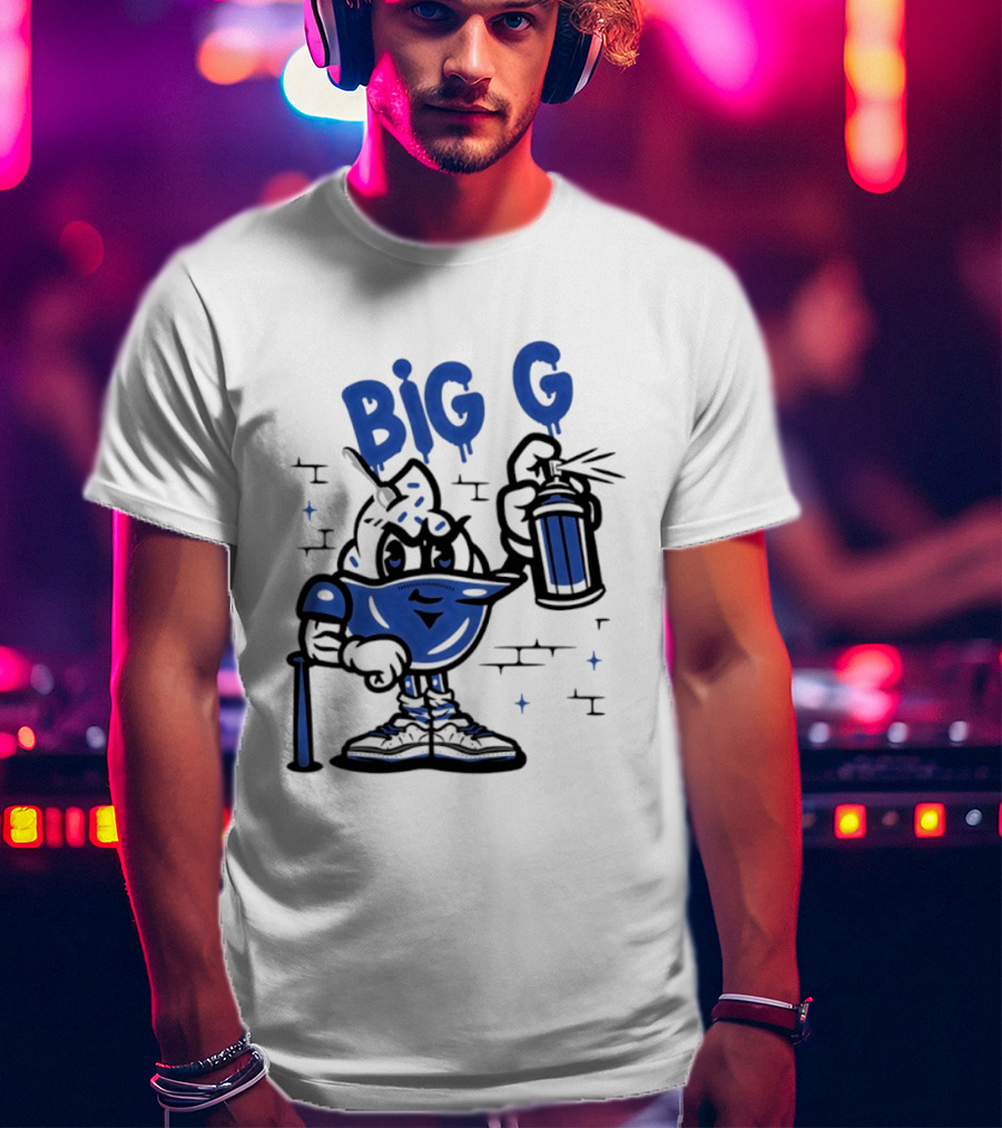 Big G New York Yankees Graffiti Street Art Character Spray Can T-Shirt