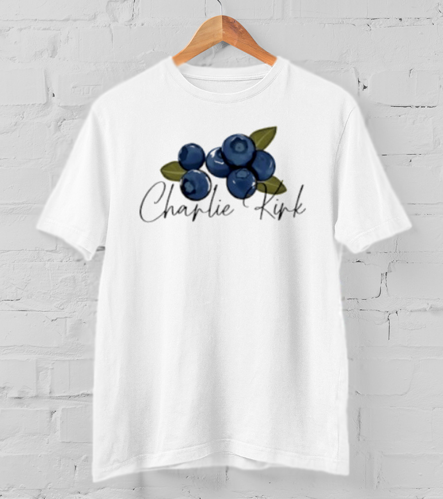 He Is On A Work Trip With Jesus Charlie Kirk 1993 2025 Blueberries T-Shirt