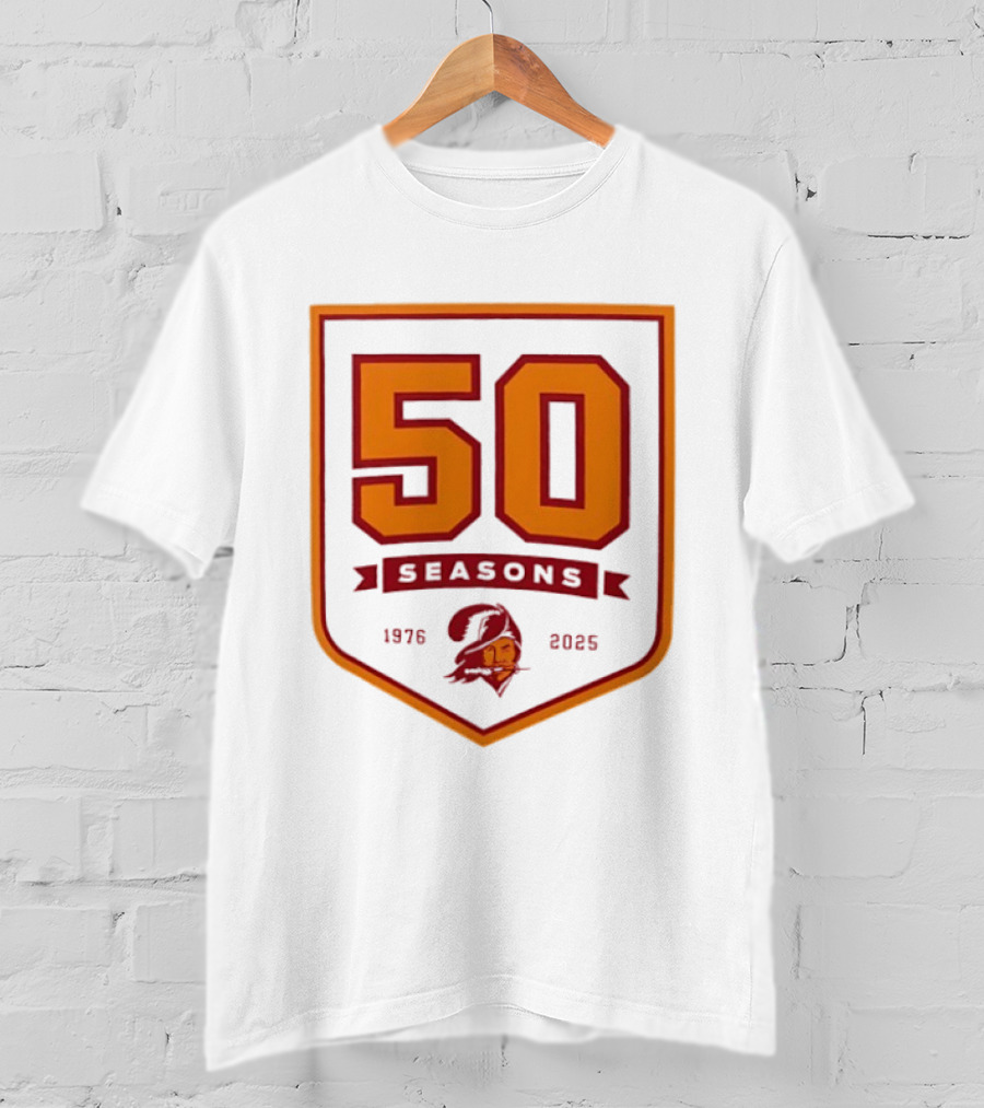 Bucky Irving 7 Tampa Bay Buccaneers 50 Seasons 1976 2025 T-Shirt