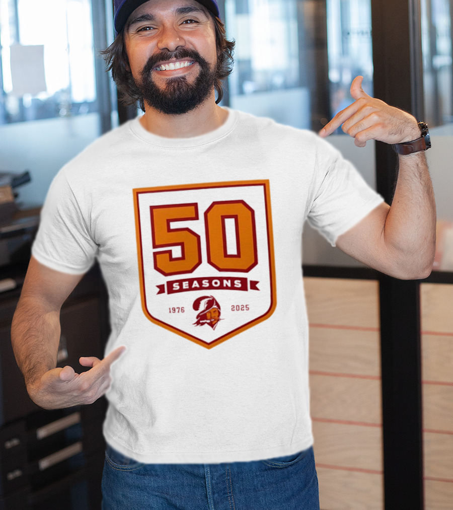 Bucky Irving 7 Tampa Bay Buccaneers 50 Seasons 1976 2025 T-Shirt