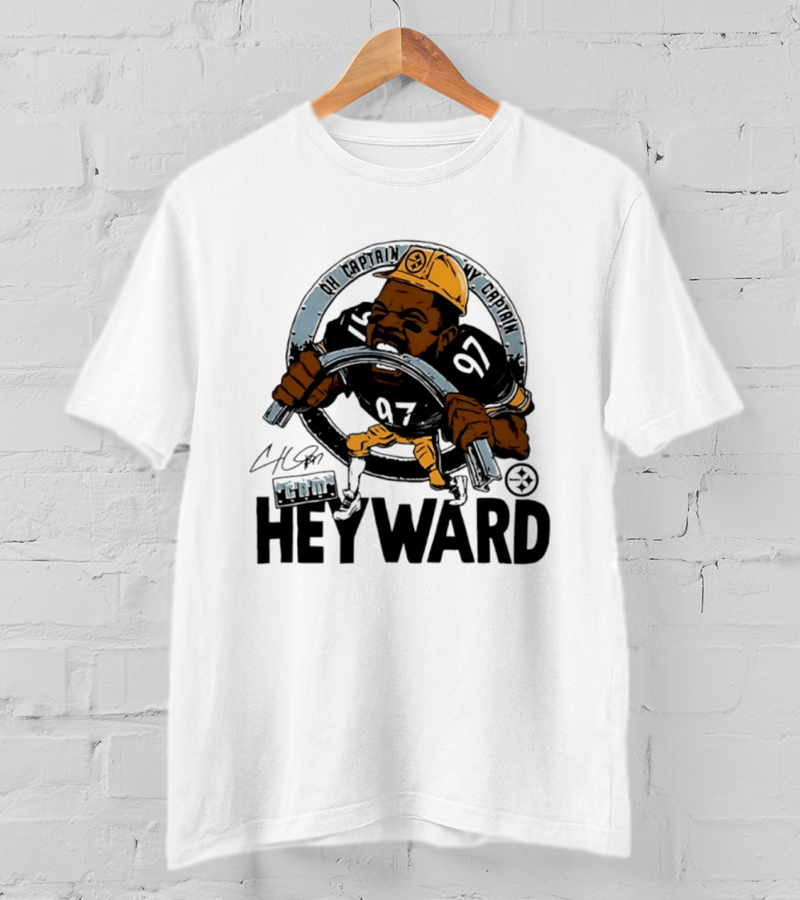 Pittsburgh Steelers Captain Cam Heyward Caricature NFL Number 97 T-Shirt