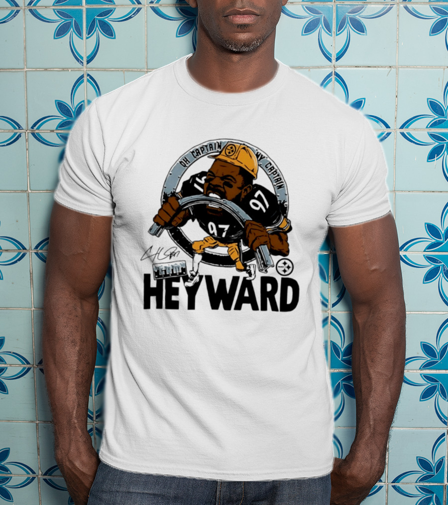 Pittsburgh Steelers Captain Cam Heyward Caricature NFL Number 97 T-Shirt