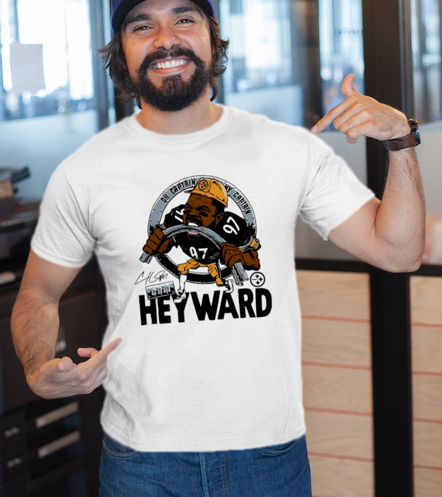 Pittsburgh Steelers Captain Cam Heyward Caricature NFL Number 97 T-Shirt