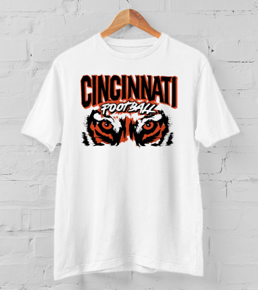 Cincinnati Football Tiger Eyes Grunge T-Shirt
