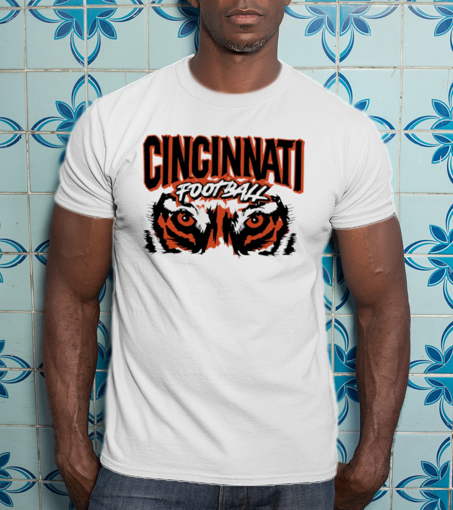 Cincinnati Football Tiger Eyes Grunge T-Shirt