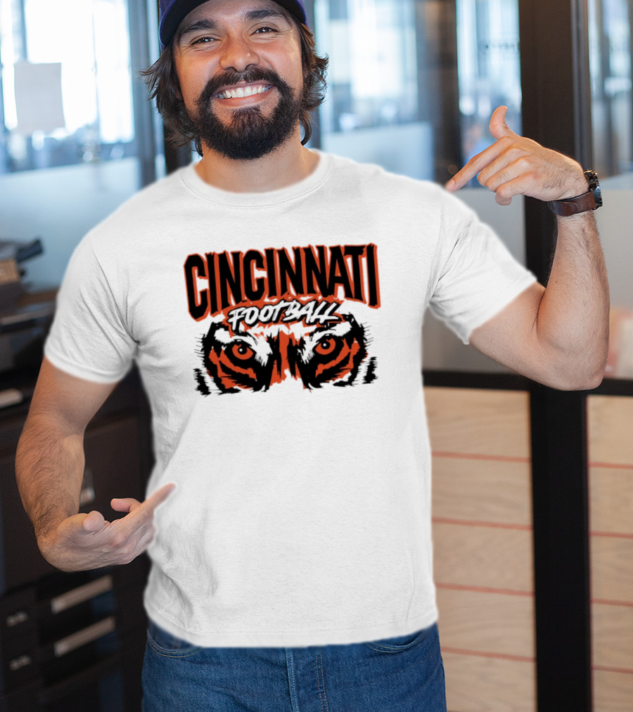Cincinnati Football Tiger Eyes Grunge T-Shirt
