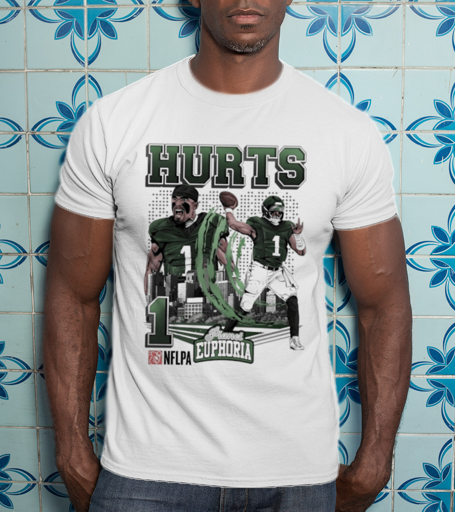 Jalen Hurts 1 Euphoria Philadelphia Eagles Player Collage T-Shirt