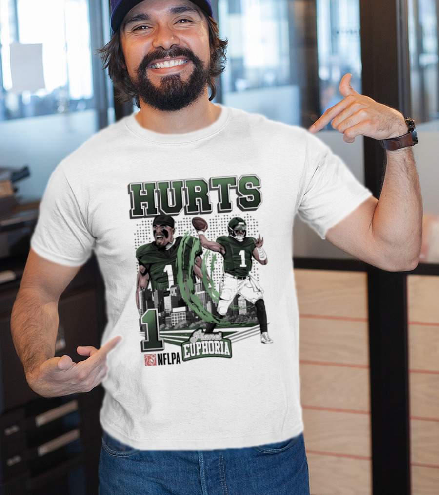 Jalen Hurts 1 Euphoria Philadelphia Eagles Player Collage T-Shirt