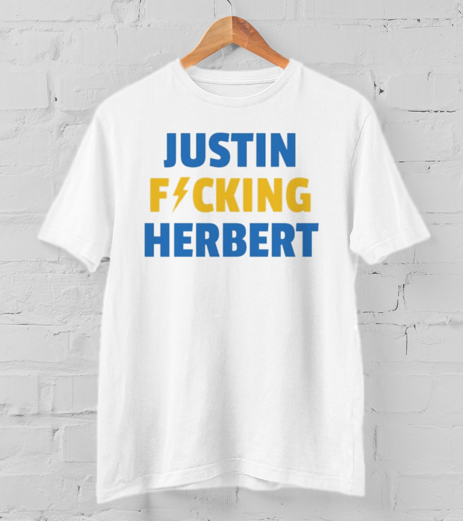 Justin Fucking Herbert Los Angeles Chargers Football Bolt T-Shirt