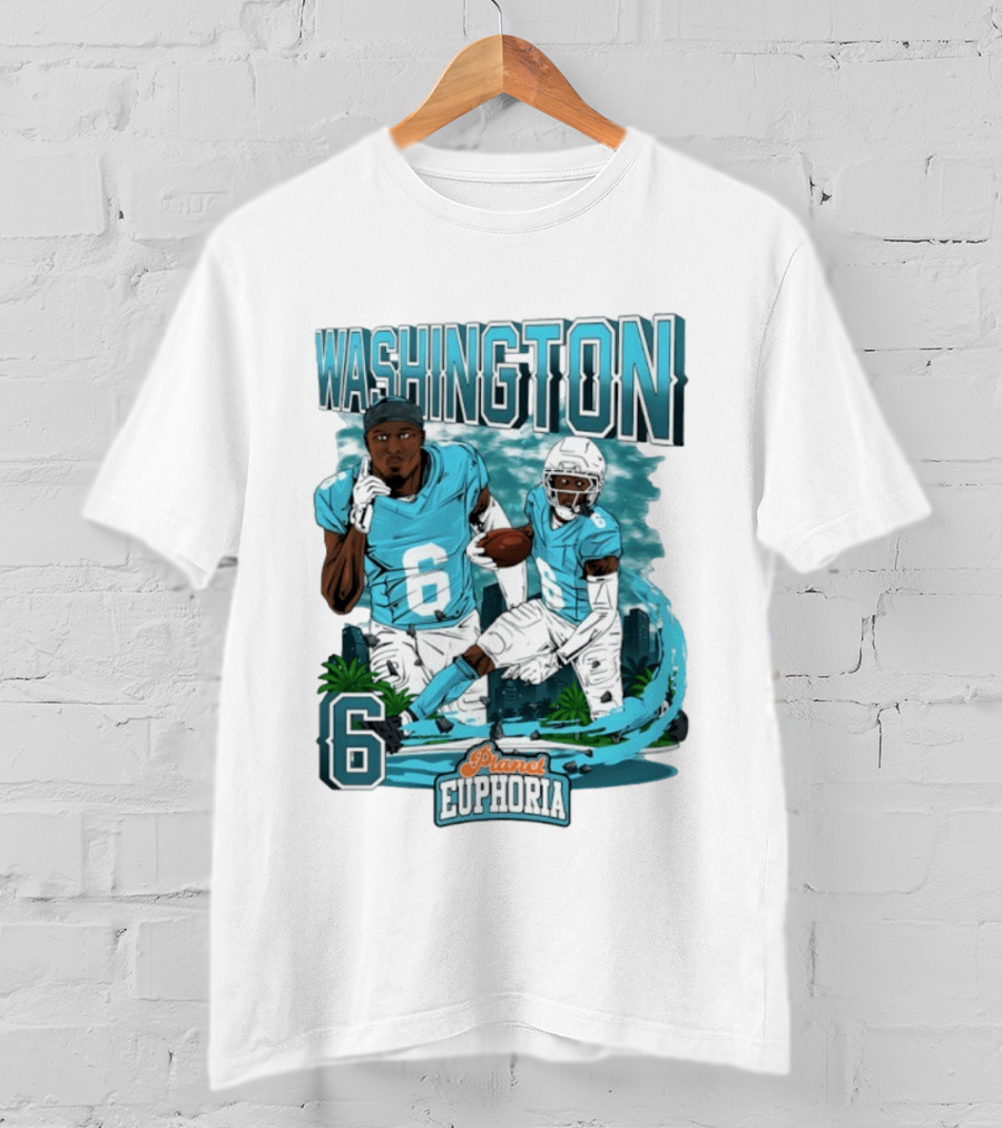 Miami Dolphins Football Washington 6 Player Planet Euphoria T-Shirt