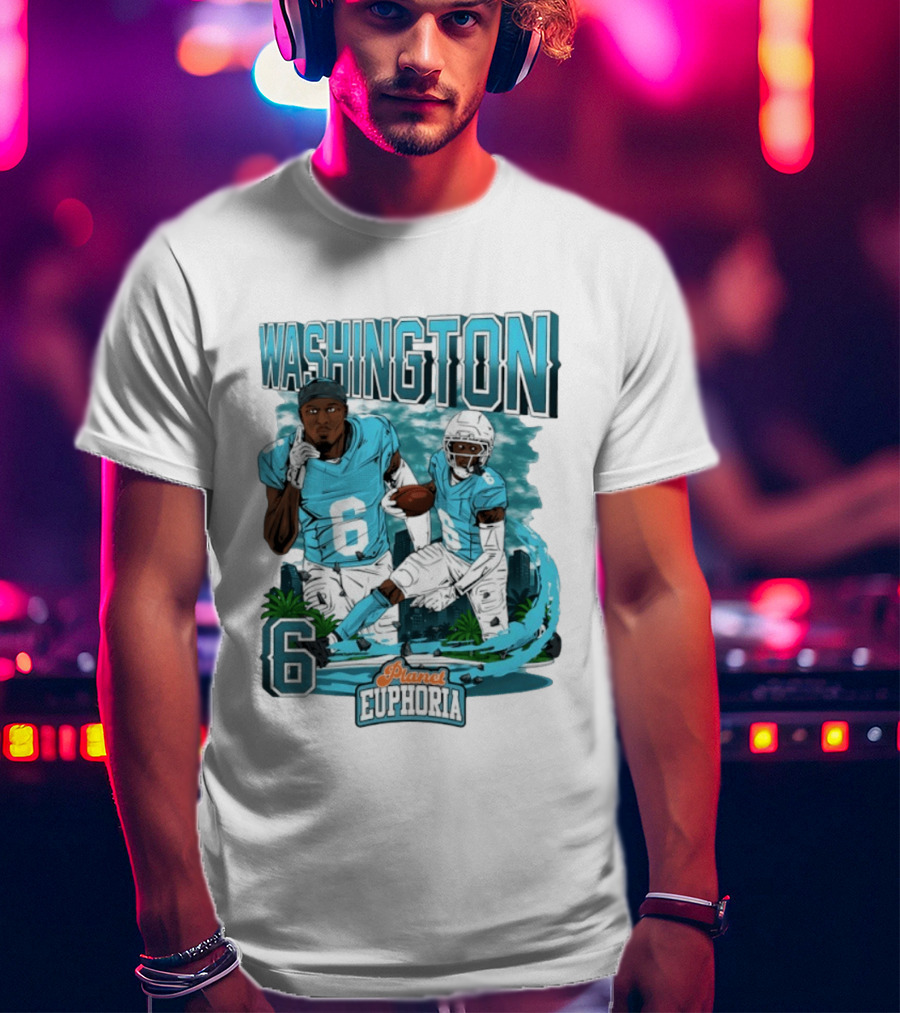 Miami Dolphins Football Washington 6 Player Planet Euphoria T-Shirt