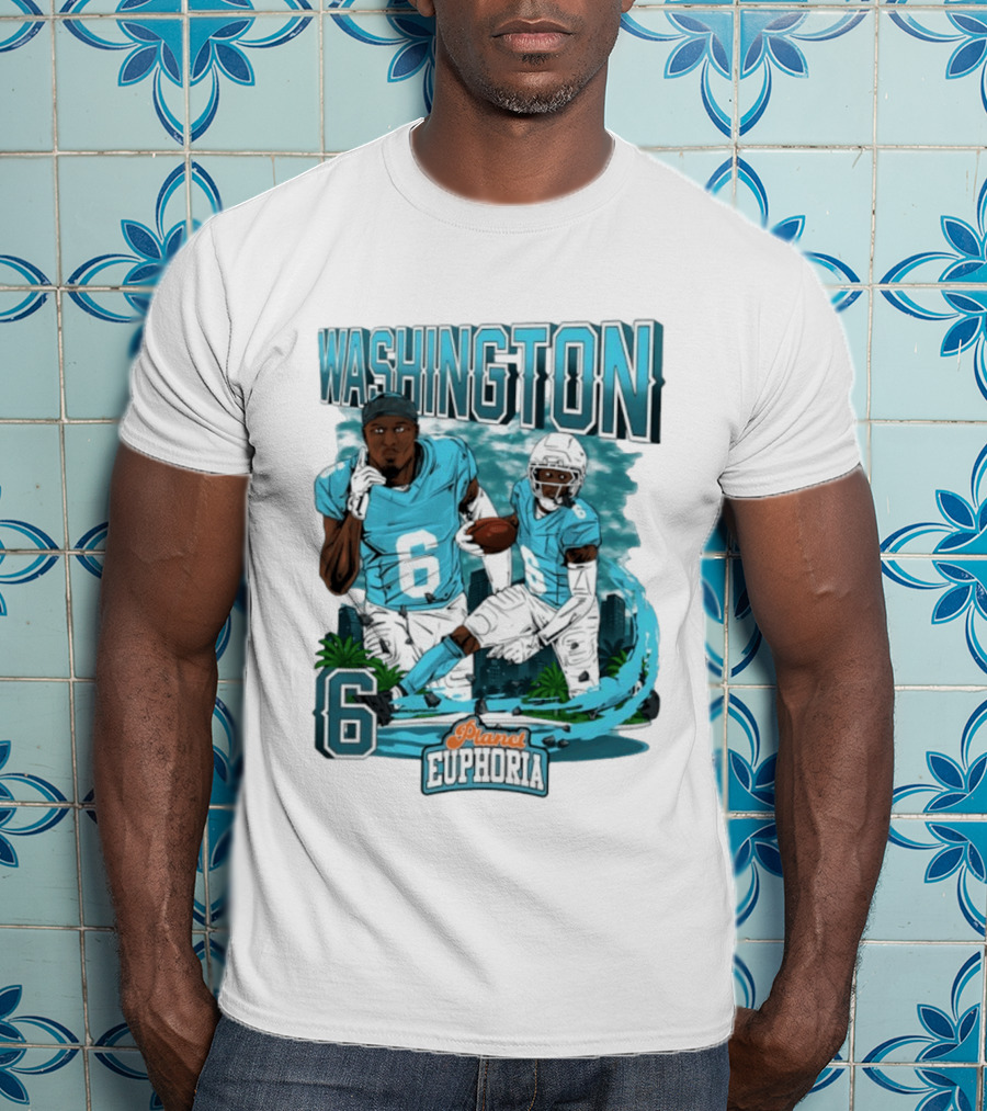 Miami Dolphins Football Washington 6 Player Planet Euphoria T-Shirt