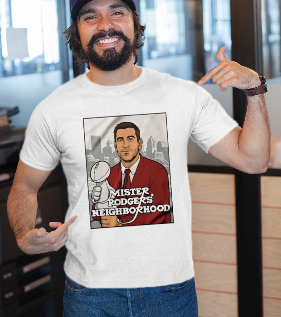 Mister Rodgers Neighborhood Aaron Rodgers Pittsburgh Skyline T-Shirt