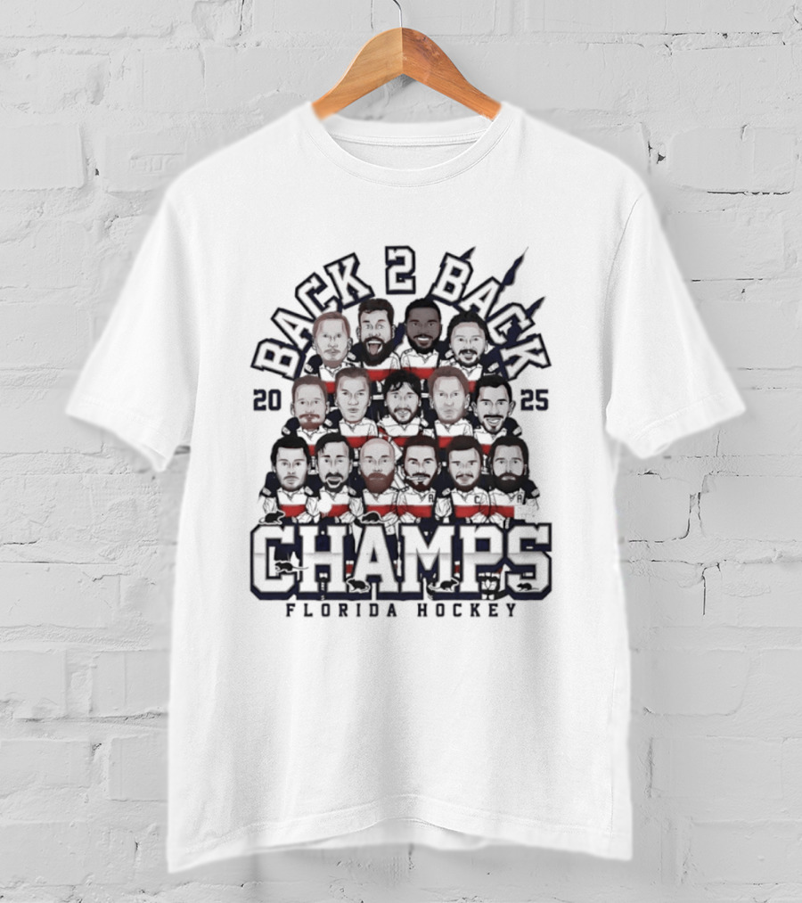 Florida Panthers Back 2 Back Champs 2025 Hockey T-Shirt