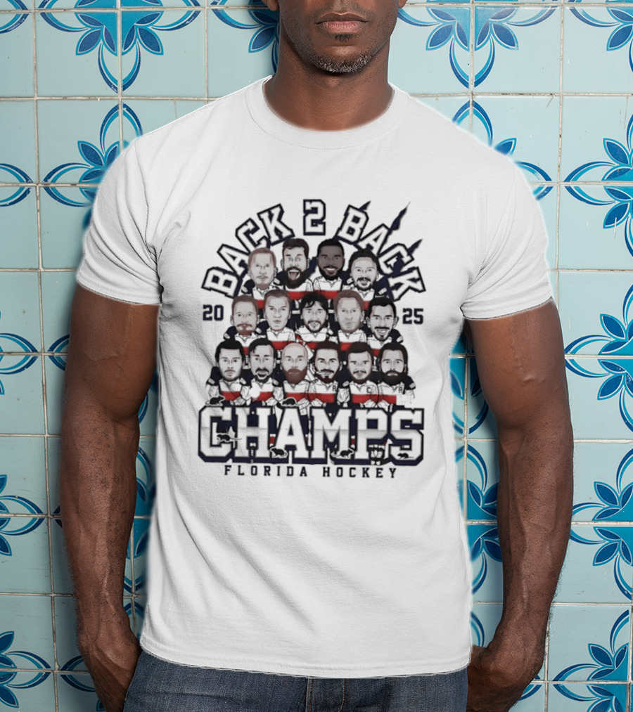 Florida Panthers Back 2 Back Champs 2025 Hockey T-Shirt