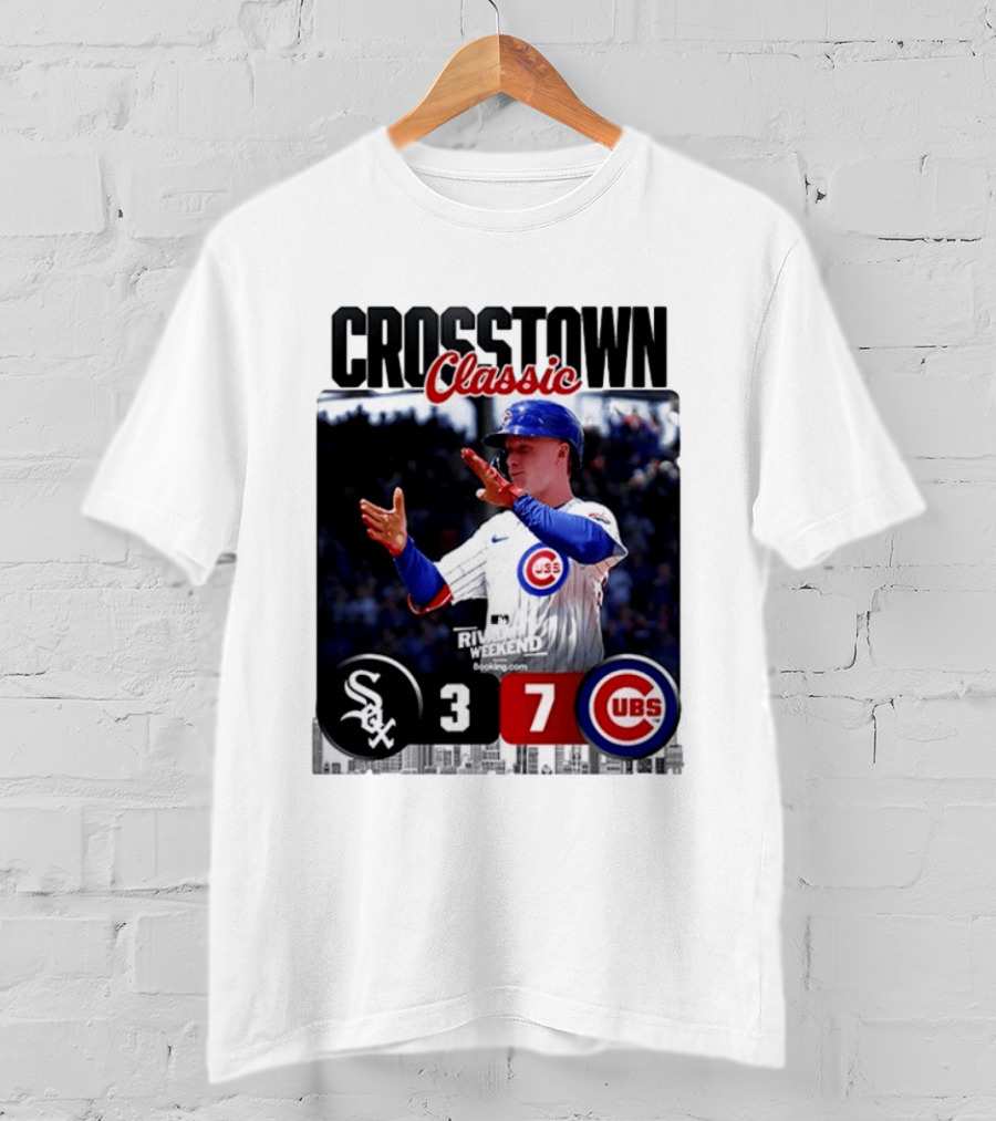 Crosstown Classic Cubs Victory Over White Sox 7 3 Pete Crow Armstrong MLB Rival Weekend T-Shirt