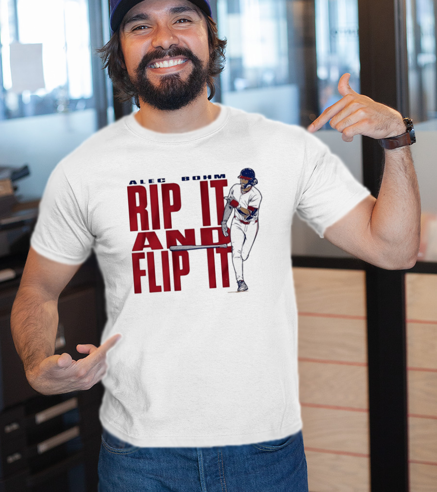 Philadelphia Phillies Alec Bohm Rip It And Flip It Baseball Player T-Shirt