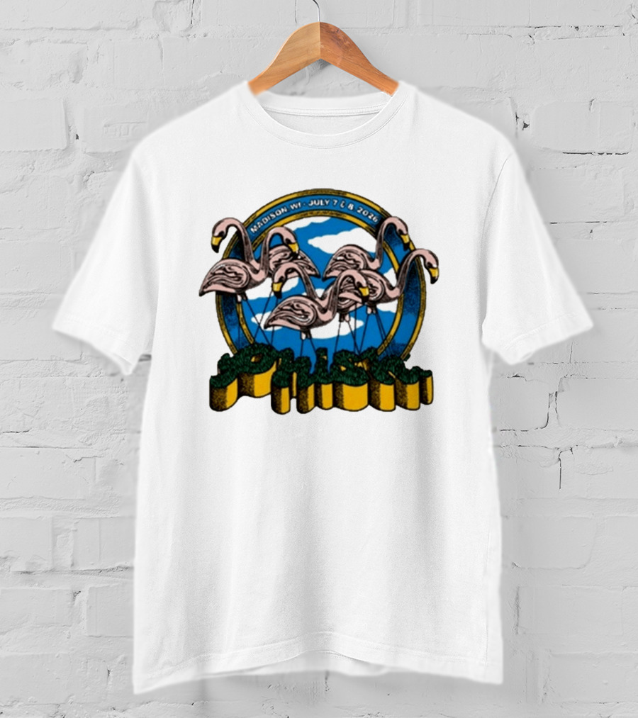 Phish Madison Wisconsin 2026 At Kohl Center July 7 And 8 Flamingo T-Shirt