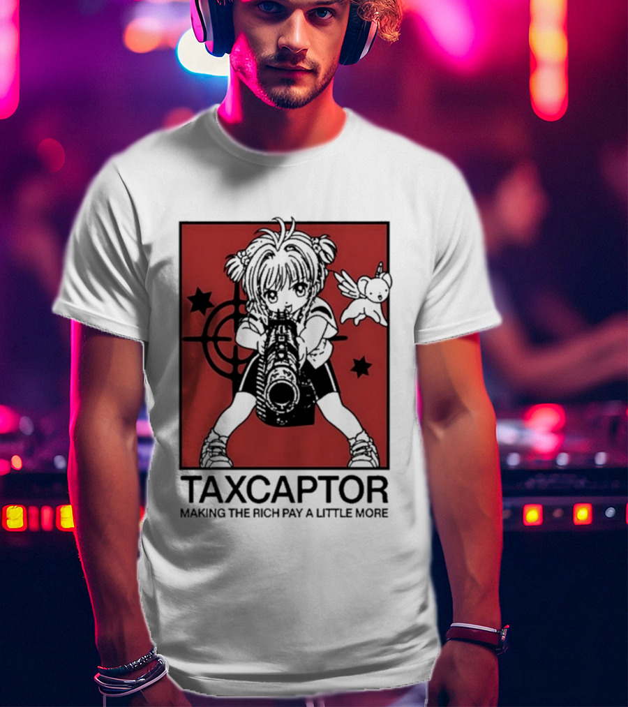 Sakura Cardcaptor Taxcaptor Making The Rich Pay A Little More Bold Anime Mashup T-Shirt