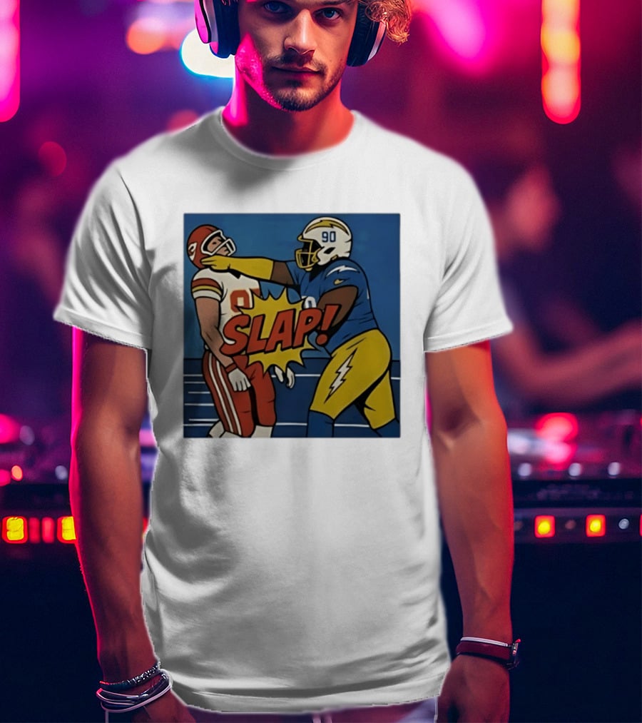 SLAP Teair Tart Hits Travis Kelce Helmets Chargers Chiefs Football T-Shirt