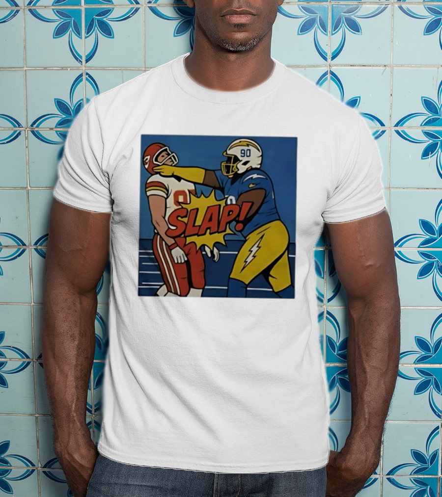 SLAP Teair Tart Hits Travis Kelce Helmets Chargers Chiefs Football T-Shirt
