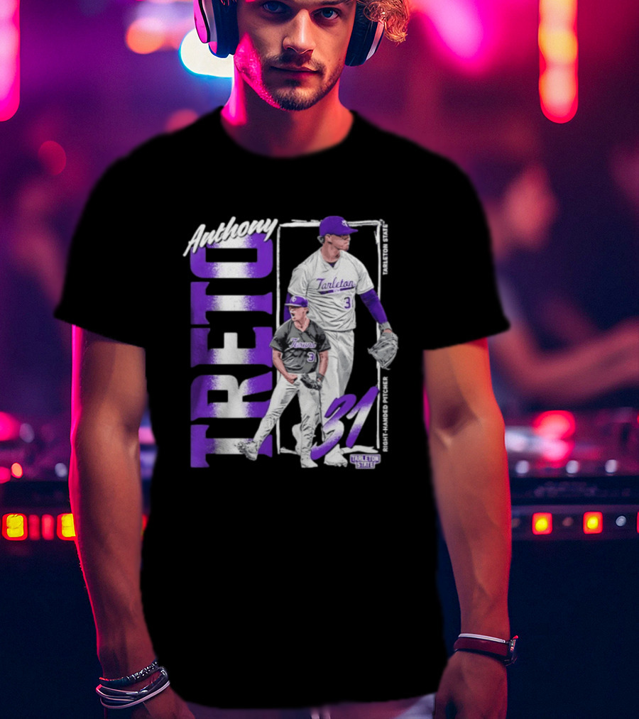 Anthony Treto 31 Tarleton State Baseball Pitcher T-Shirt