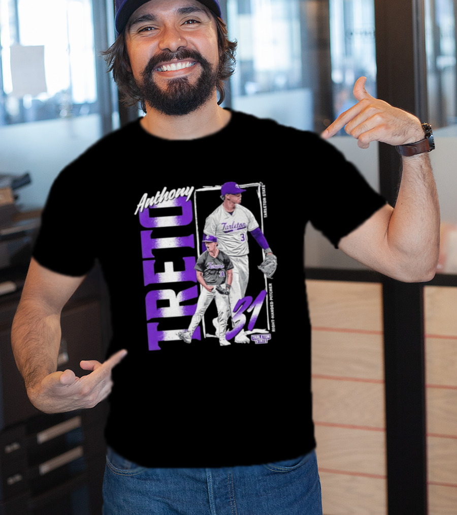 Anthony Treto 31 Tarleton State Baseball Pitcher T-Shirt