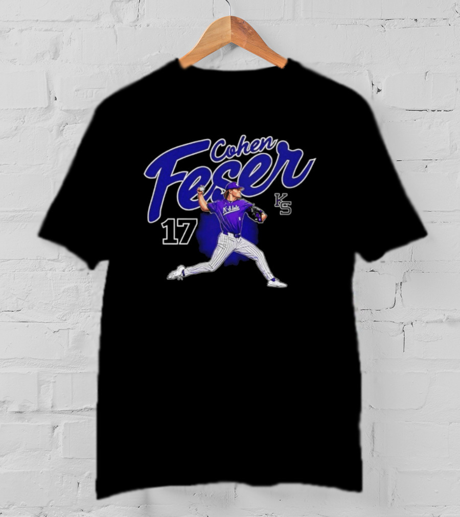 Cohen Feser 17 Kansas State Wildcats NCAA Player KS Baseball T-Shirt