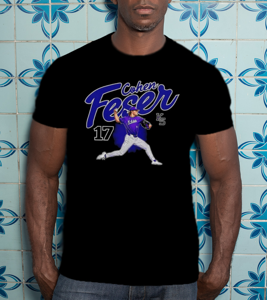 Cohen Feser 17 Kansas State Wildcats NCAA Player KS Baseball T-Shirt