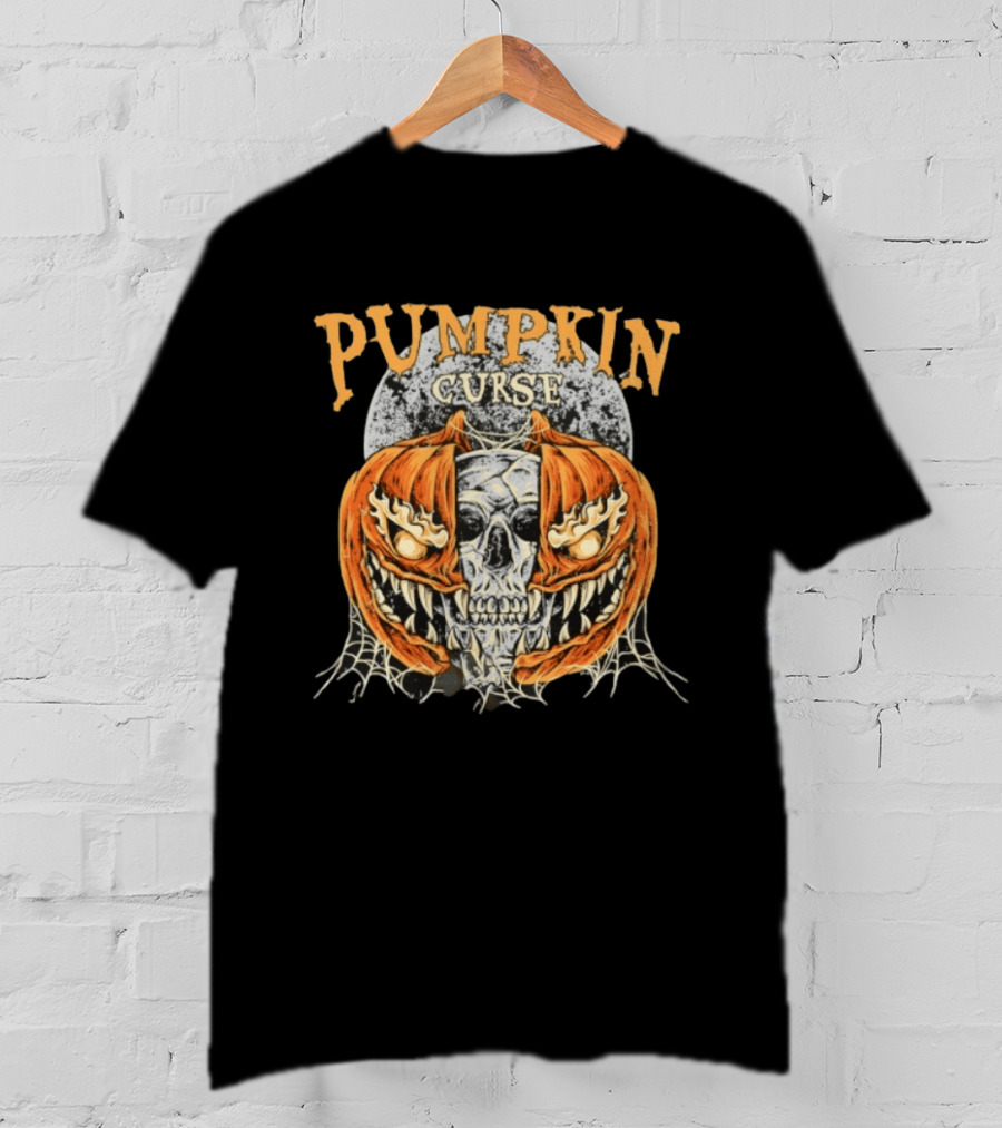 Pumpkin Curse Halloween Skull Horror Spooky T-Shirt