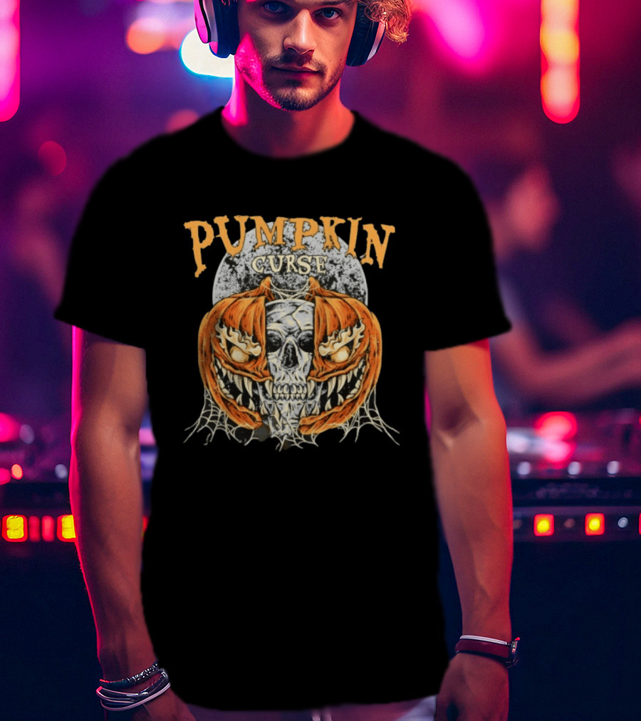 Pumpkin Curse Halloween Skull Horror Spooky T-Shirt