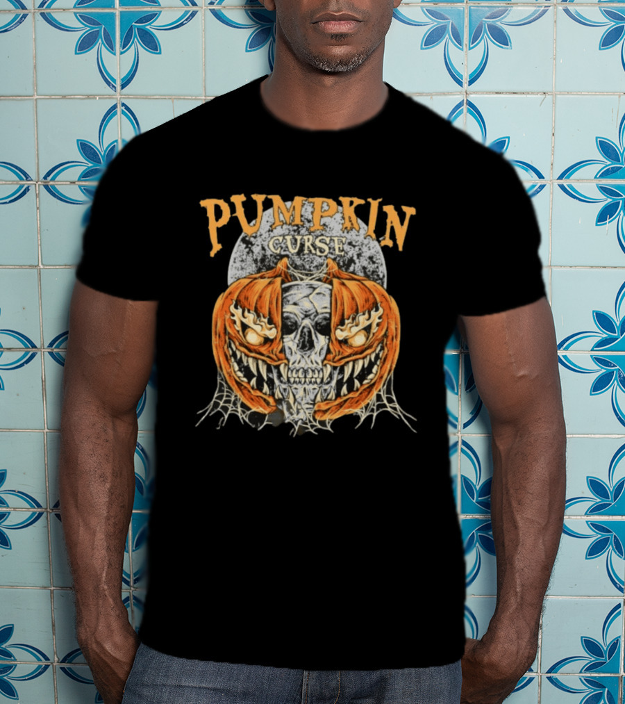 Pumpkin Curse Halloween Skull Horror Spooky T-Shirt