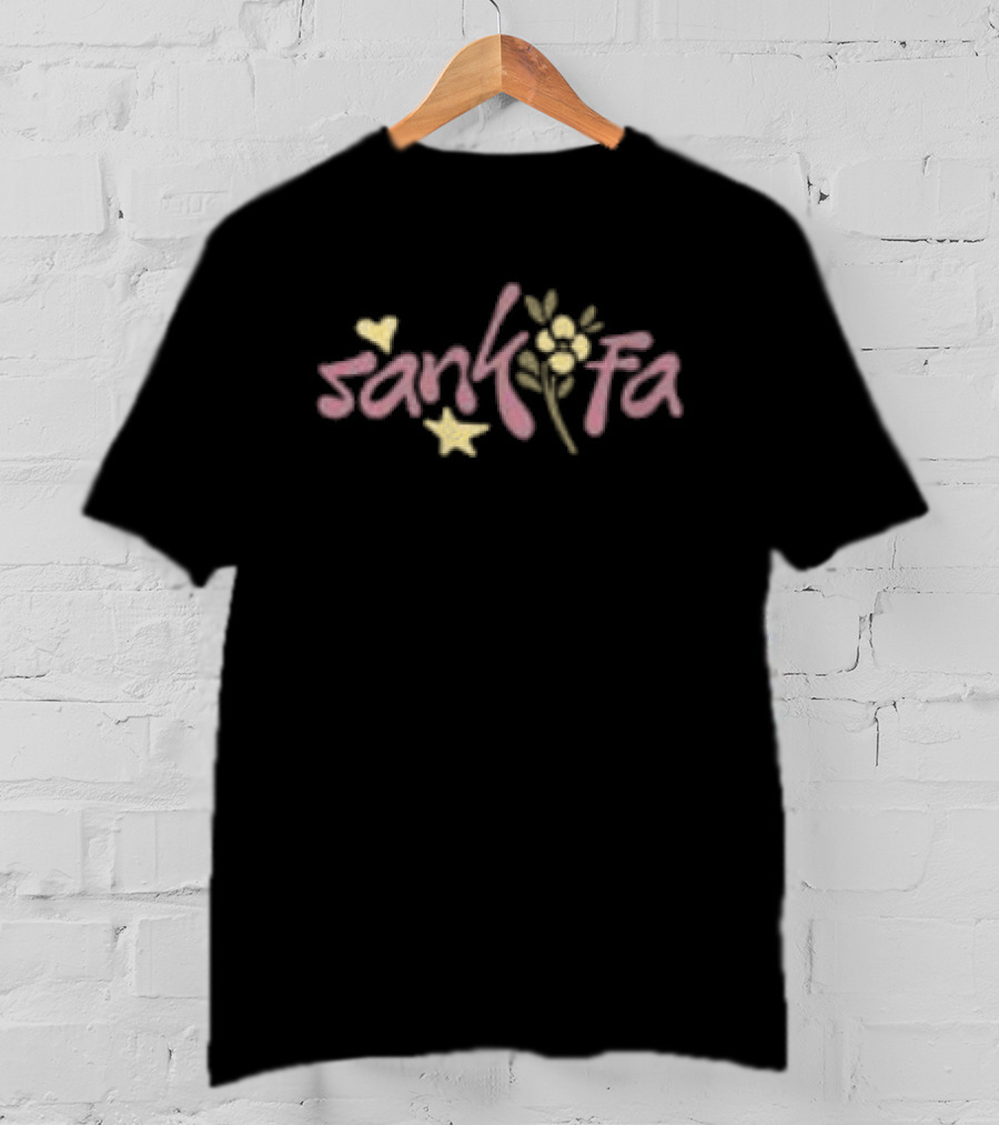 Sankofa Redveil Store Decorative Floral Text With Yellow Hearts And Flowers T-Shirt