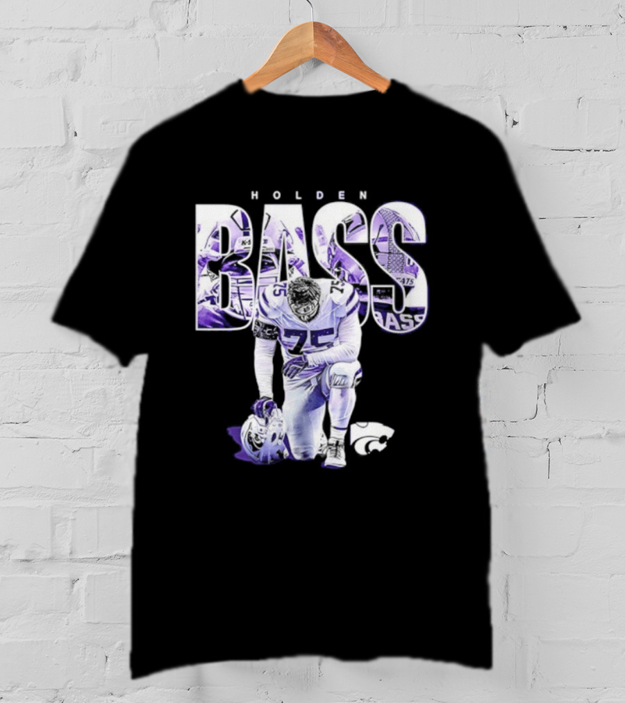Holden Bass 75 Kansas State NCAA Football Stamped Show Respect T-Shirt